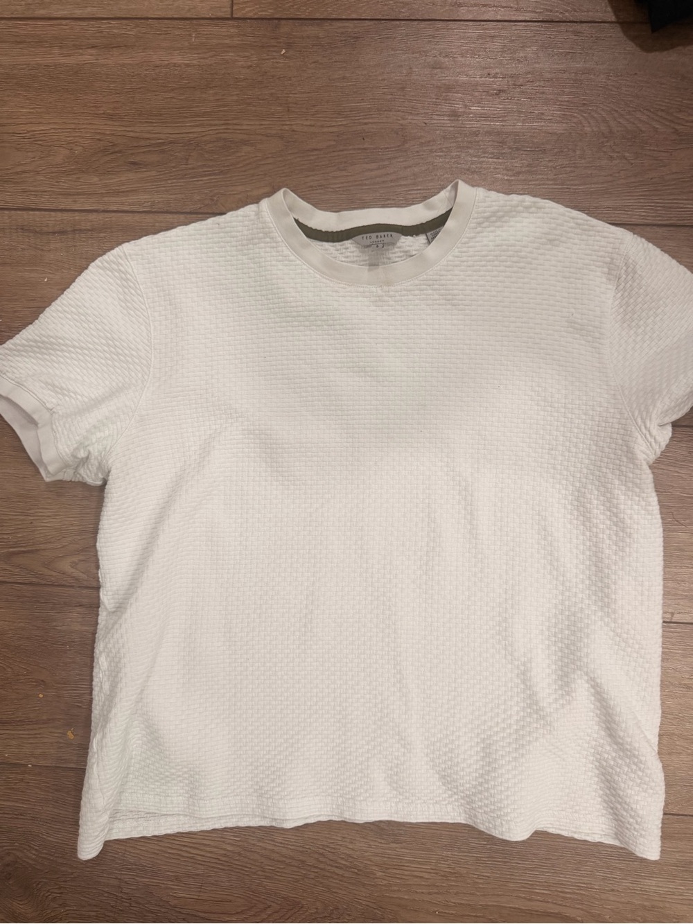 Ted Baker White Textured Crew Neck Tee